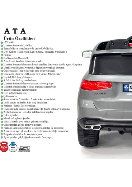 Ata Togg Kumandalı Akülü Araba 12VOLT (3-8 Yaş) indirimleri