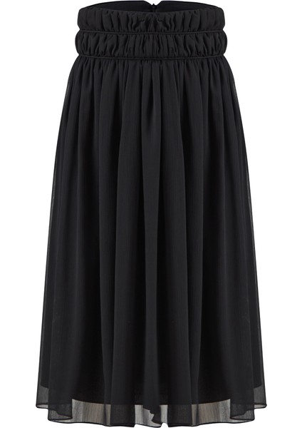 Lily Regular Fit Midi Boy Siyah Etek