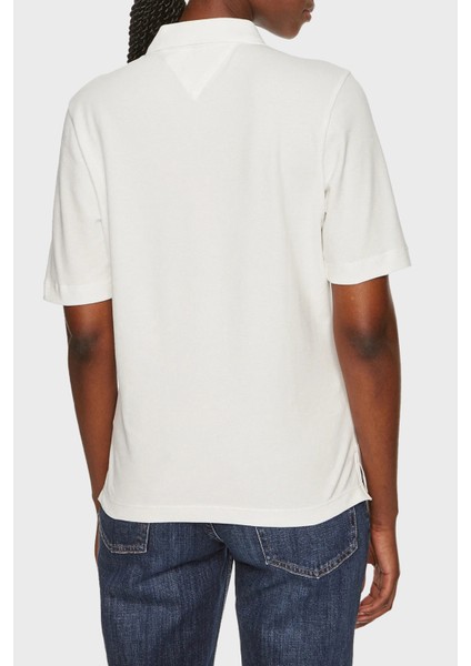 Streç Pamuklu Regular Fit Düğmeli Polo Yaka T Shirt Bayan Polo Yaka T Shirt WW0WW43224 Ybl