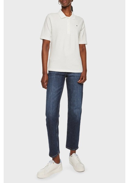 Streç Pamuklu Regular Fit Düğmeli Polo Yaka T Shirt Bayan Polo Yaka T Shirt WW0WW43224 Ybl