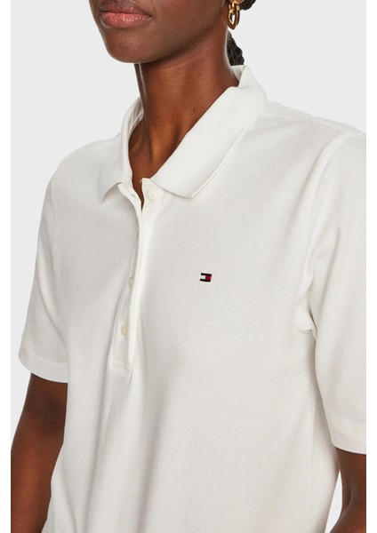 Streç Pamuklu Regular Fit Düğmeli Polo Yaka T Shirt Bayan Polo Yaka T Shirt WW0WW43224 Ybl