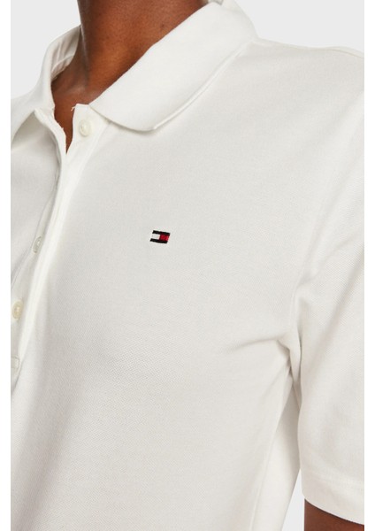 Streç Pamuklu Regular Fit Düğmeli Polo Yaka T Shirt Bayan Polo Yaka T Shirt WW0WW43224 Ybl