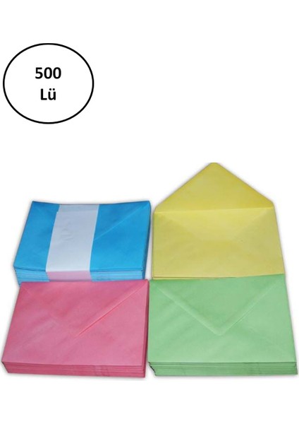 Asil Doğan AS-5204 Karışık Renkli Davetiye Zarfı 13X18 cm 80 gr 500'LÜ