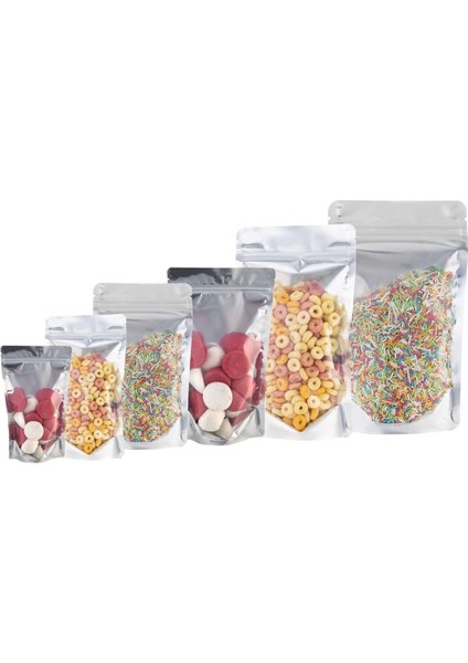 Ön Şeffaf Metalize Kilitli Doypack Ambalaj 13 x 22,5 + 3,5 cm. 250 Gr. -500 Adet