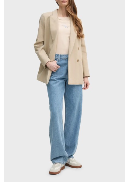 Pamuklu Slim Fit Bisiklet Yaka Logolu T Shirt J20J225252AEA Bayan T Shirt J20J225252 Aea modelleri