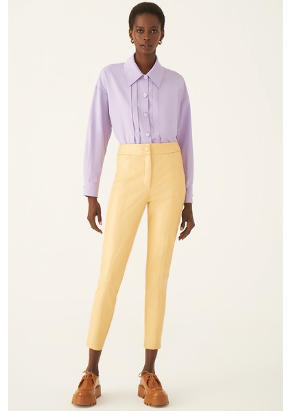 Arleths Slim Fit Dar Paça Bal Rengi Pantolon