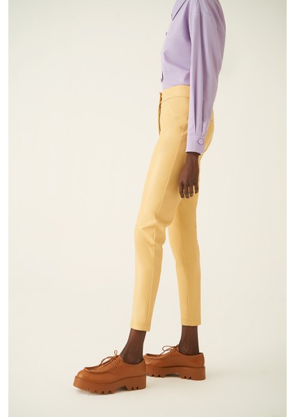 Arleths Slim Fit Dar Paça Bal Rengi Pantolon