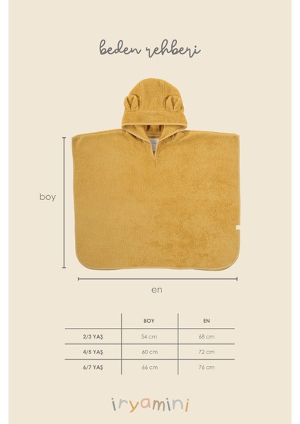 Tiny Bear Organik Pamuk Çocuk Panço Hardal indirimleri