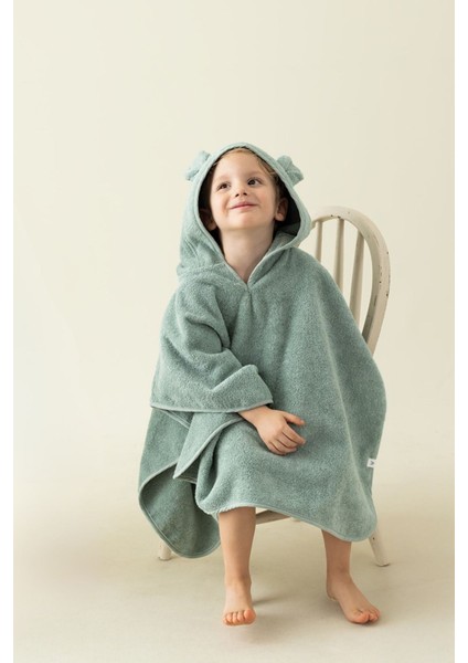 Tiny Bear Organik Pamuk Çocuk Panço Mint