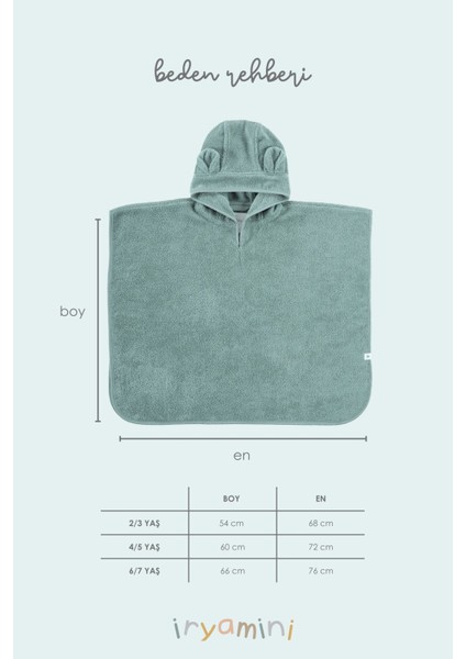 Tiny Bear Organik Pamuk Çocuk Panço Mint indirimleri