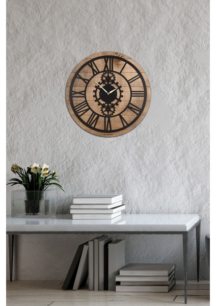 Modern gri ahşap duvar saati, 30x30 cm, şık ve dekoratif tasarım modelleri