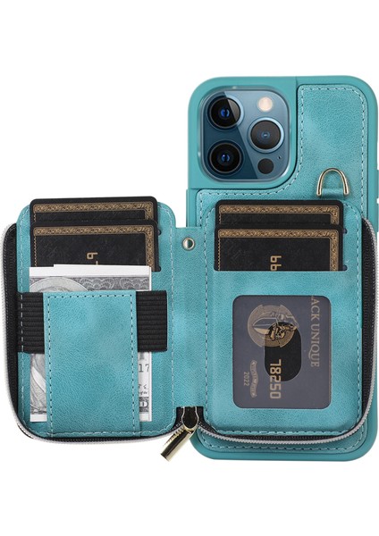 Apple Phone 14 Pro Kart Torbası Tasarım Kickstand Cover Dal Damalı Pu Deri Kaplamalı Tpu Telefon Kılıfı El ve Omuz Kayışı (Yurt Dışından) fiyatları