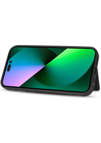 iPhone 15 Fermuar Cep Deri Kaplı Tpu Kasası, Kickstand Cüzdan Cep Telefonu Kapağı (Yurt Dışından)