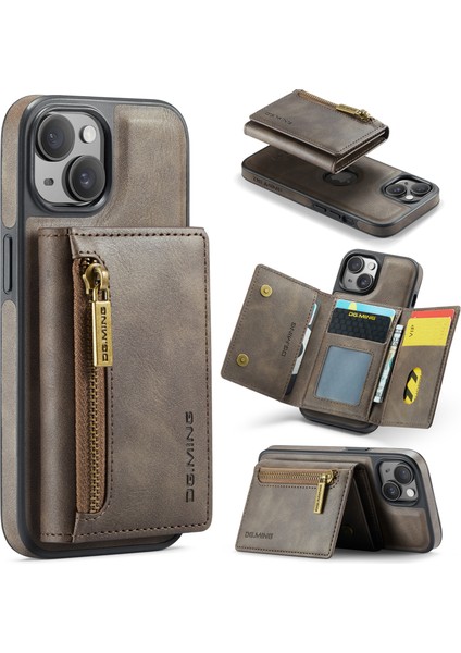 iPhone 14 Manyetik Kasa Rfıd Engelleme Söndürülebilir Deri+Tpu+Pc Cüzdan Kapağı (Yurt Dışından)