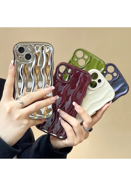 iPhone 14 Su Dalgası Dalga Doku Telefon Kapağı (Yurt Dışından)