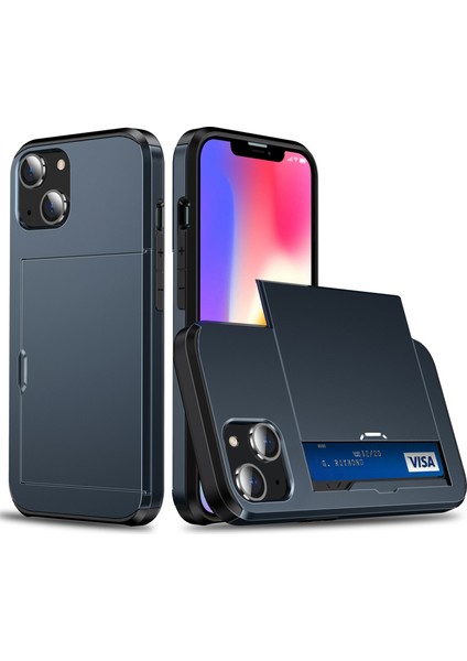 iPhone 15 Tpu + Pc Damla Geçirmez Cep Telefonu Kapağı Slayt Kartı Tutucu Koruyucu Telefon Kasası (Yurt Dışından)