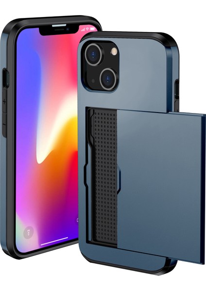 iPhone 15 Tpu + Pc Damla Geçirmez Cep Telefonu Kapağı Slayt Kartı Tutucu Koruyucu Telefon Kasası (Yurt Dışından)