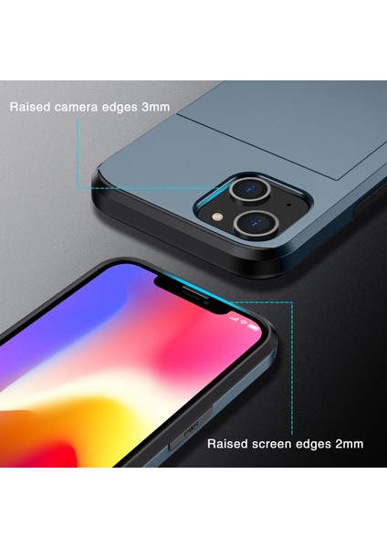 iPhone 15 Tpu + Pc Damla Geçirmez Cep Telefonu Kapağı Slayt Kartı Tutucu Koruyucu Telefon Kasası (Yurt Dışından)