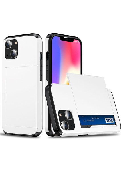 iPhone 15 Tpu + Pc Damla Geçirmez Cep Telefonu Kapağı Slayt Kartı Tutucu Koruyucu Telefon Kasası (Yurt Dışından)