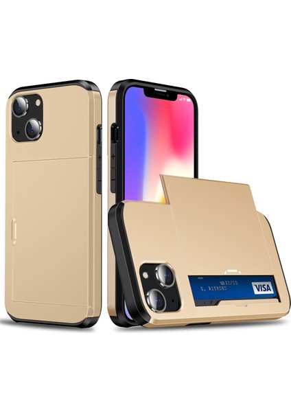 iPhone 15 Tpu + Pc Damla Geçirmez Cep Telefonu Kapağı Slayt Kartı Tutucu Koruyucu Telefon Kasası (Yurt Dışından)