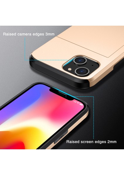 iPhone 15 Tpu + Pc Damla Geçirmez Cep Telefonu Kapağı Slayt Kartı Tutucu Koruyucu Telefon Kasası (Yurt Dışından) fırsatları