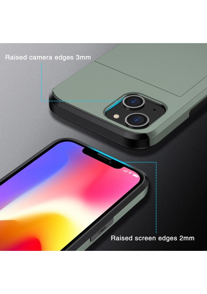 iPhone 15 Tpu + Pc Damla Geçirmez Cep Telefonu Kapağı Slayt Kartı Tutucu Koruyucu Telefon Kasası (Yurt Dışından) fırsatları