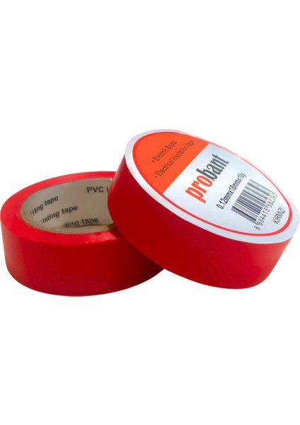 Probant Pvc Elektrik Bandı - 18 mm x 9.1m Kırmızı 10 Adet
