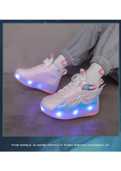Tekerlekli USB Şarjlı LED Işıklı Paten Ayakkabı (Yurt Dışından)