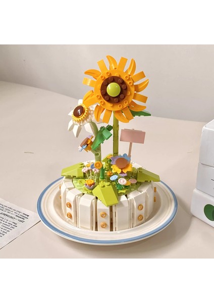 Çiçek Yapı Taşları Perpetual Çiçek Puzzle Oyuncak Dekorasyon Doğum Günü Hediyesi (Yurt Dışından)