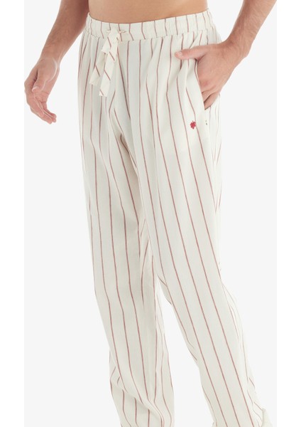 Erkek Pantolon 40722 - Bordo Çizgili