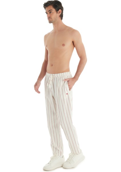 Erkek Pantolon 40722 - Bordo Çizgili modelleri