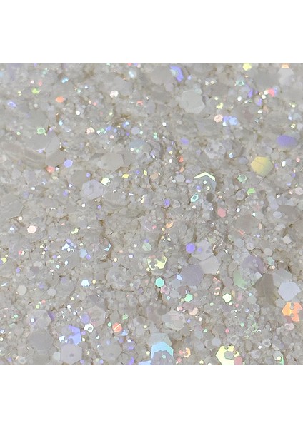 Glitter Sim Hologramlı Beyaz Glitter 100 gr
