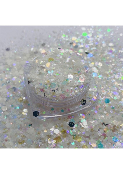 Glitter Sim Hologramlı Beyaz Glitter 100 gr