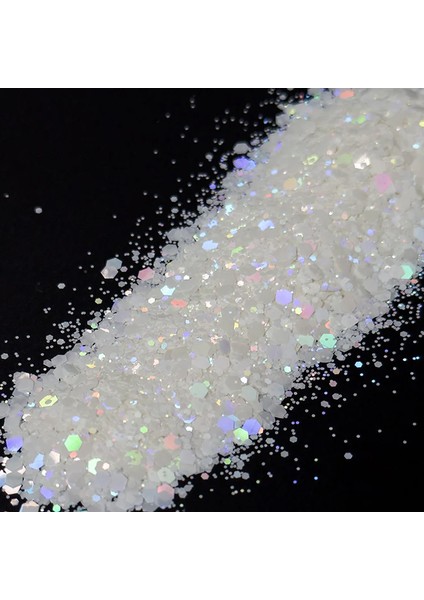 Glitter Sim Hologramlı Beyaz Glitter 100 gr
