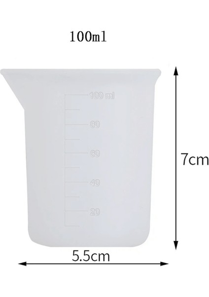 Epoksi Reçine Silikon Beaker Döküm Karıştırma Kabı Uçlu 100 ml