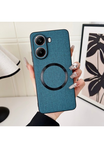 Poco X7 Pro Manyetik Emme Bez Deseni Pu Cep Telefonu Kılıfı (Yurt Dışından)