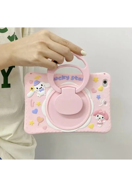 Apple iPad 8. Nesil 10.2 Inc Çocuklar Için Standlı ve Askılı Hasara Dayanıklı Cinnamoroll Kılıf A2602 A2604