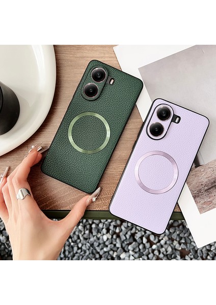 Poco X7 Pro Manyetik Emme Lychee Deseni Pu Cep Telefonu Kılıfı (Yurt Dışından) modelleri