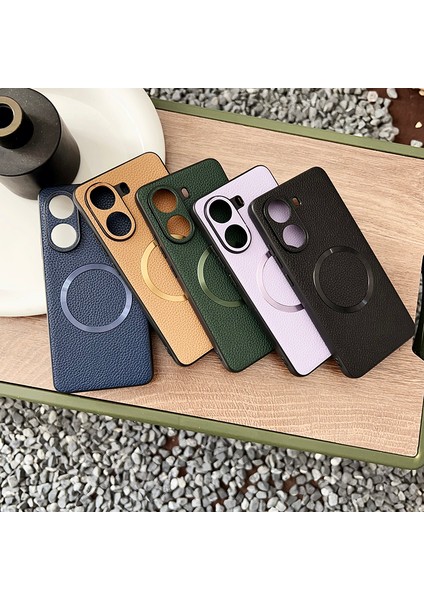 Poco X7 Pro Manyetik Emme Lychee Deseni Pu Cep Telefonu Kılıfı (Yurt Dışından) indirimleri