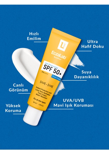 Sunprof Anti-photogaging Fluid Cream Spf 50+| Cilt Onarıcı & Mavi Işık Koruyucu Güneş Kremi 50 ml