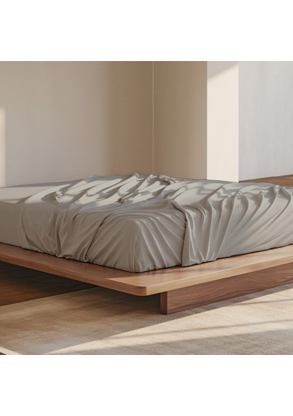 | Purecomfort | Doğal Pamuk Çift Kişilik Düz Çarşaf Seti | 240 x 260 cm | Açık Gri