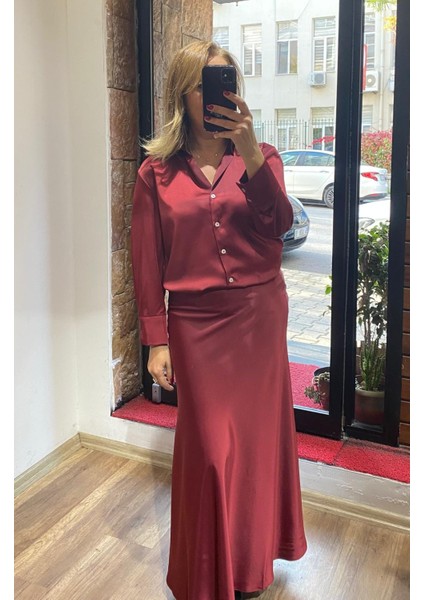 Maxi Saten Etek Bordo fiyatları