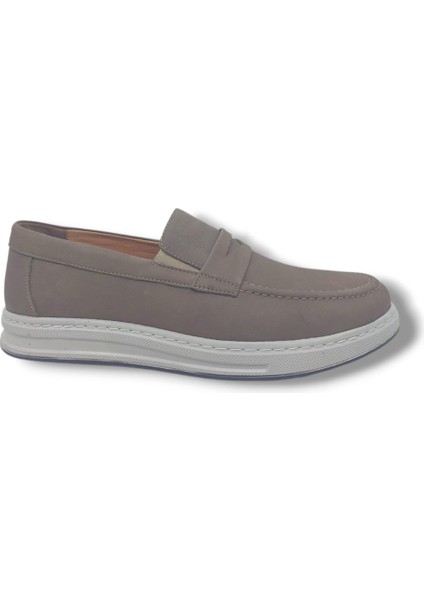 Modesa 271 Erkek Bej Nubuk Deri Loafer Ayakkabı