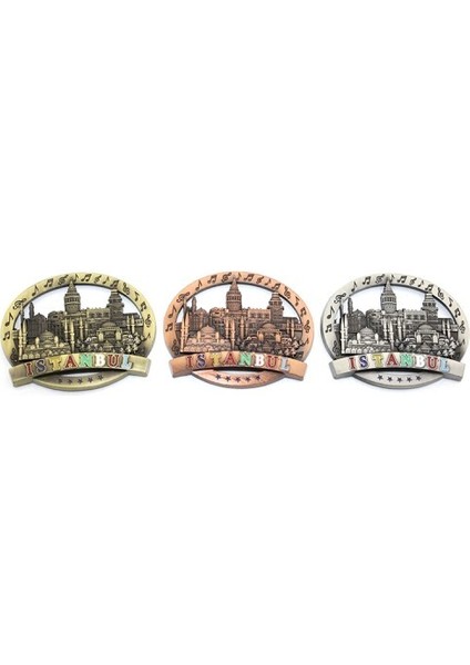 Istanbul Temalı Metal Magnet Yuvarlak Tasarım