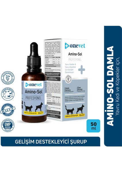 Amino-Sol Professional Kedi Ve Köpekler Için Gelişim Destekleyici Damla 50 ml