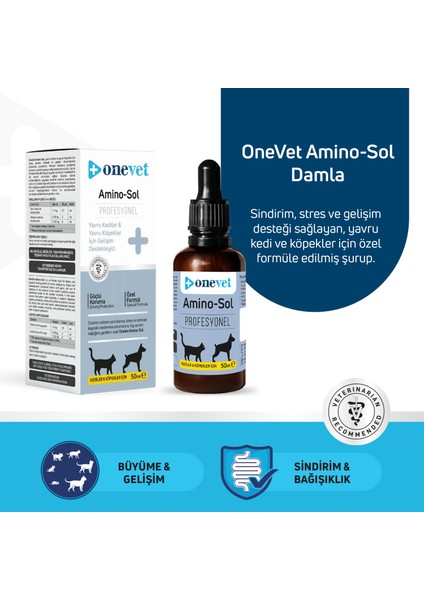 Amino-Sol Professional Kedi Ve Köpekler Için Gelişim Destekleyici Damla 50 ml