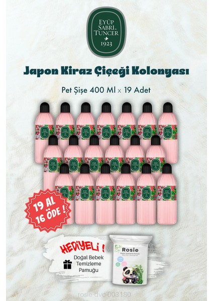 Pet Şişe Japon Kiraz Çiçeği Kolonyası 400 ml ve Rosıe Hediye