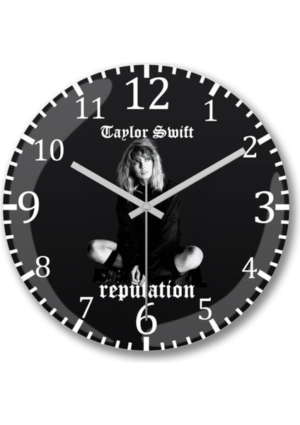 Turuncu modern duvar saati, 30x30 cm, bombeli gerçek cam, şık ve şık tasarım