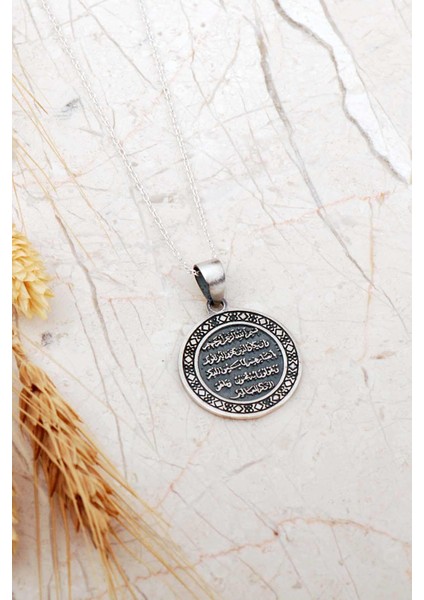 Ayetül Kürsi Dualı Gümüş Kolye 8083