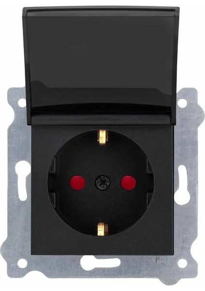 Exen Kapaklı Çocuk Kor.top.priz Metalik Siyah